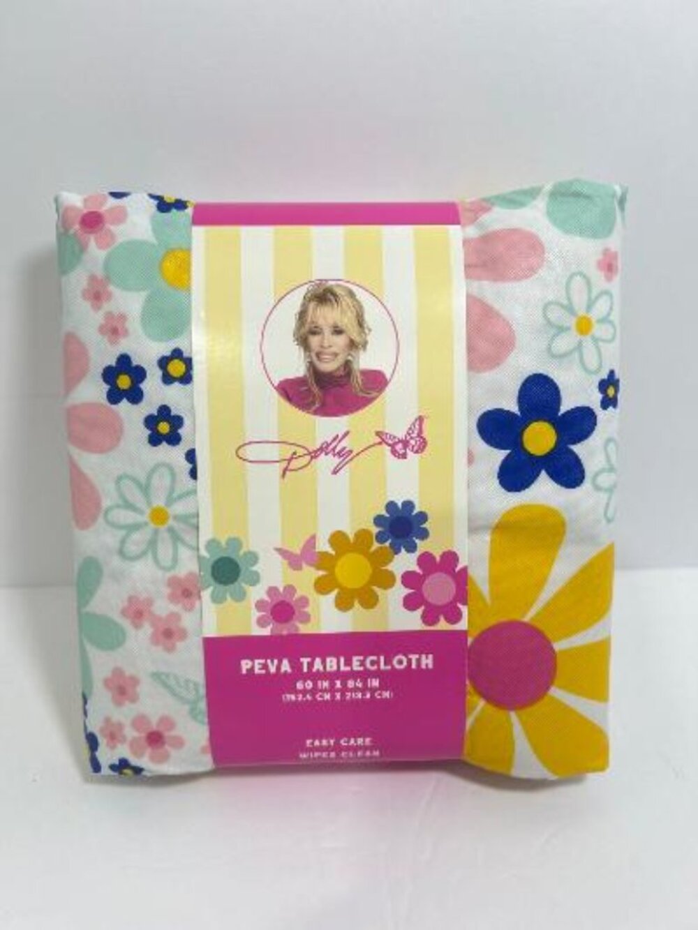 Dolly Parton Daisies Tablecloth 60 x 84 Peva Easy Clean Polyester